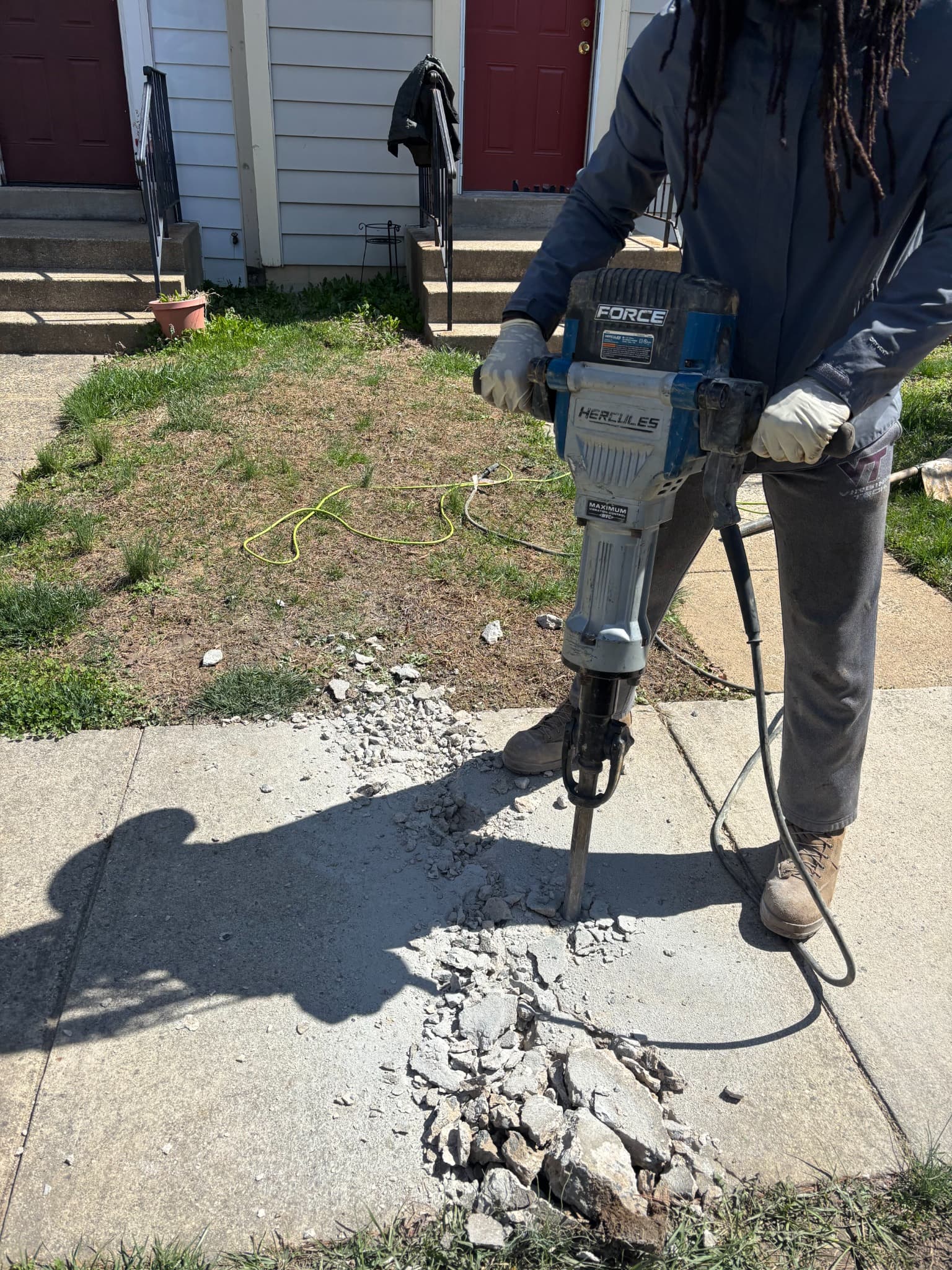 Concrete cutting for water line repair — Alexandria, VA